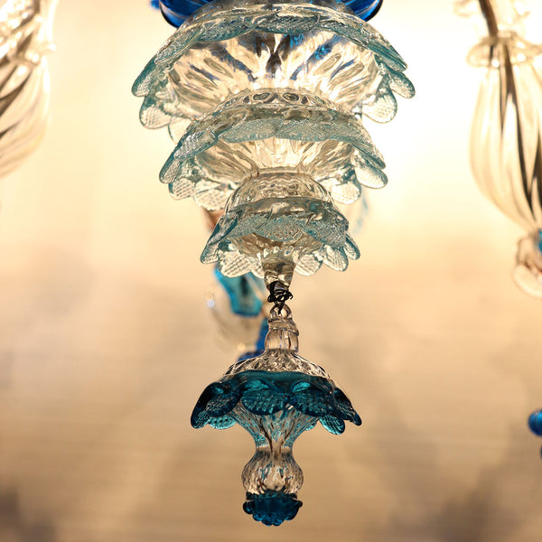 Large Vintage Italian Ca'Rezzonico Galliano Ferro Murano Multi-Colored Glass 12-Light Chandelier
