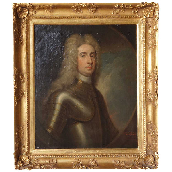 Follower of G. Kneller Oil on Canvas Painting, Portrait of Count Cornelis of Nassau