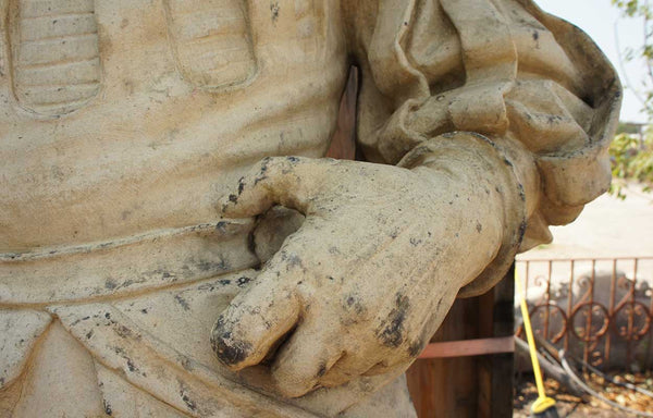 Important Pair of ALEXANDER CALANDRELLI Terracotta Pottery Lansquenet Statues