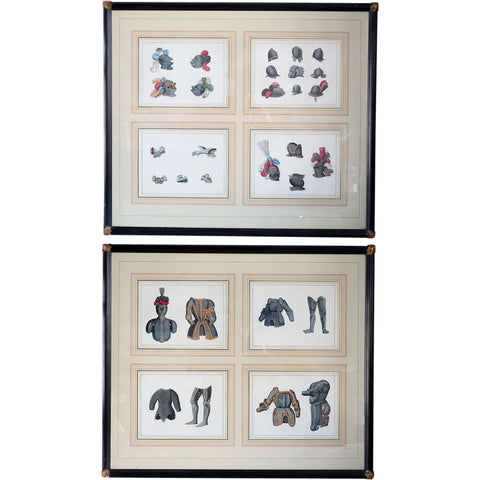 Two Sets FRIEDRICH MARTIN VON REIBISCH Hand Colored Lithographs, Ancient Armor