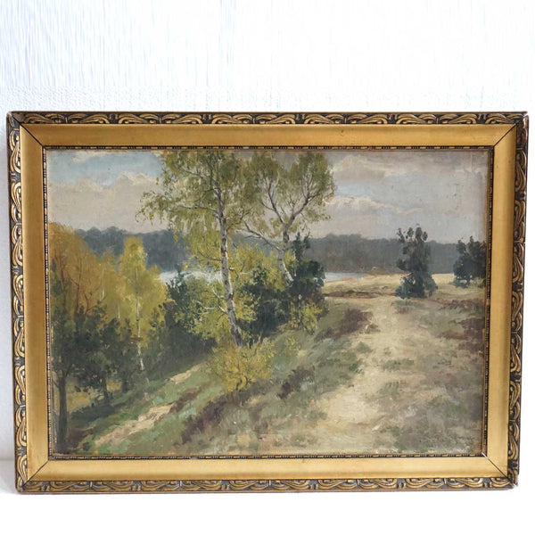 Signed Impressionist Oil on Board Painting, Landscape
