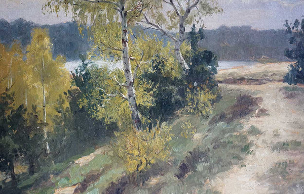 Signed Impressionist Oil on Board Painting, Landscape