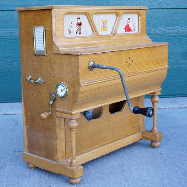 Vintage Spanish Enrique Salva Miniature Hurdy-Gurdy Street Piano Cart