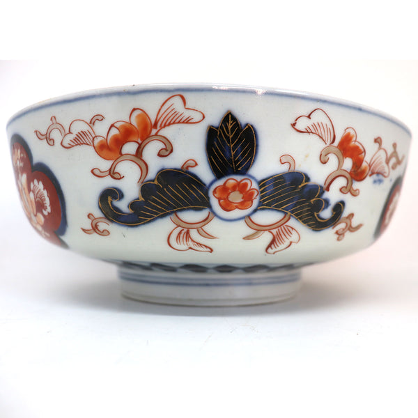 Medium Japanese Meiji Imari Porcelain Footed Round Center Bowl