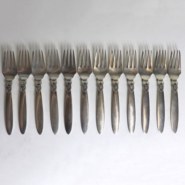 Danish Georg Jensen Sterling Silver Cactus Pattern Flatware [80 pieces]