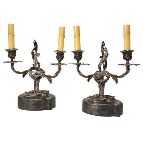 Early Antique Brass Pricket Candlesticks, Signed C.N.E SOLD at Ruby Lane