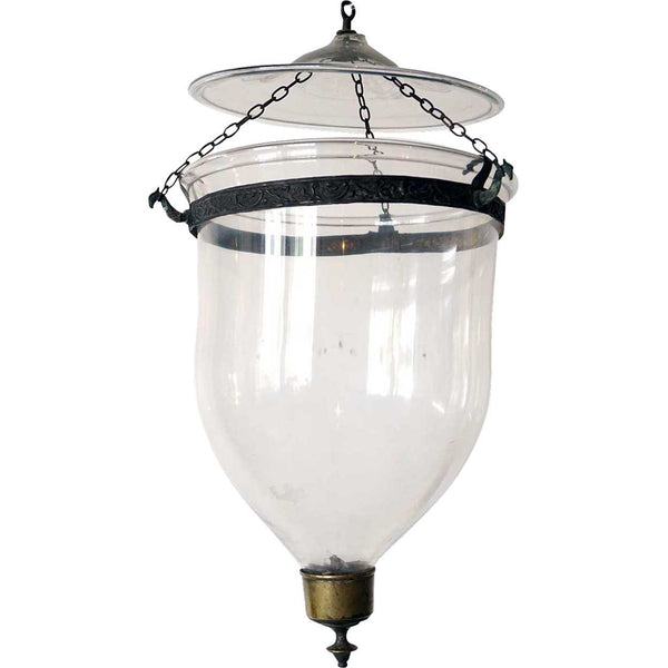 English Regency Style Glass Pendant Hall Candle Lantern