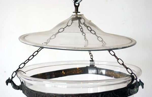 English Regency Style Glass Hall Candle Lantern