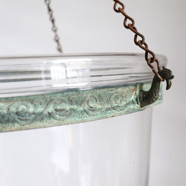 Large English Regency Glass Hanging Hall Lantern