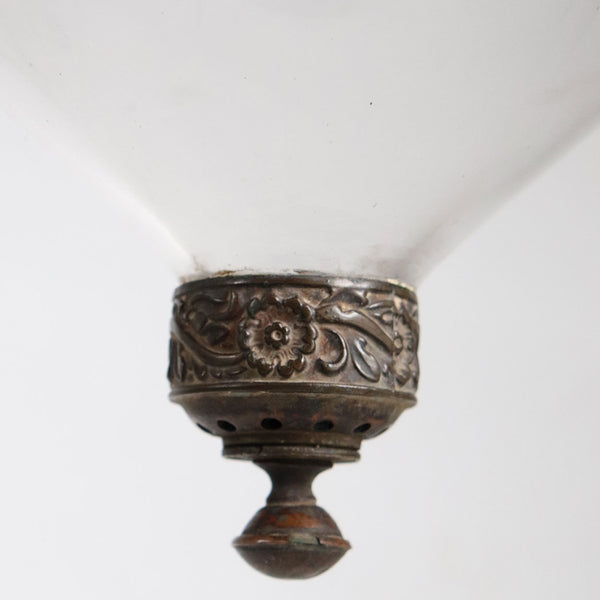 Large English Regency Glass Hanging Hall Lantern