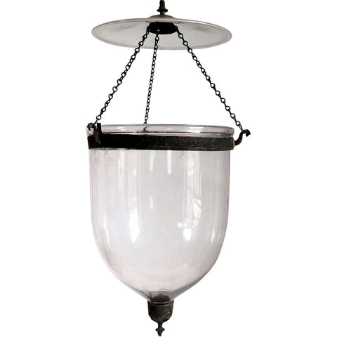 Large English Regency Style Clear Glass Hall Lantern