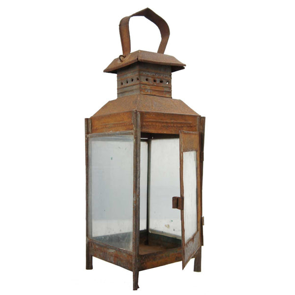 Anglo Indian Toleware and Glass Portable Lantern