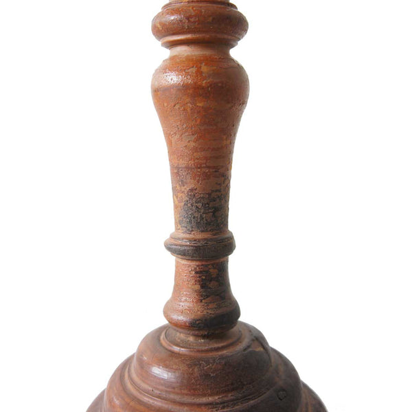 Large Indo-Portuguese Painted Teak and Iron Pricket Candlestick