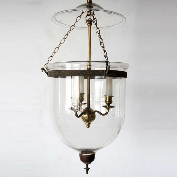 English Regency Style Glass 3-Light Hall Lantern