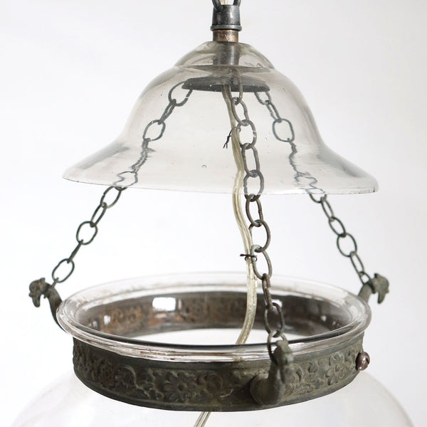 Small Anglo Indian Glass Globe One-Light Hall Pendant Lantern