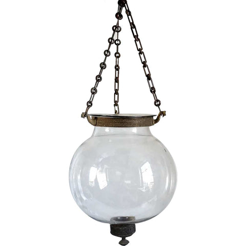 Small English Glass Globe Pendant Hall Candle Lantern