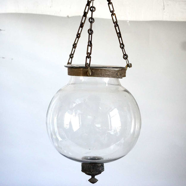 Small English Glass Globe Pendant Hall Candle Lantern
