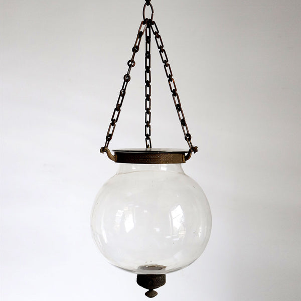 Small English Glass Globe Pendant Hall Candle Lantern