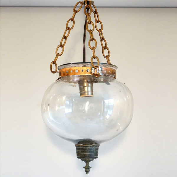 Small English Glass Globe One-Light Hall Lantern