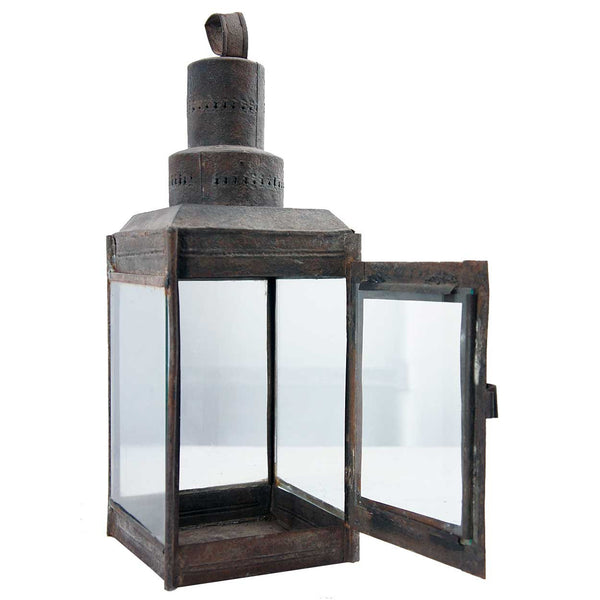 Anglo Indian Toleware and Glass Portable Candle Lantern