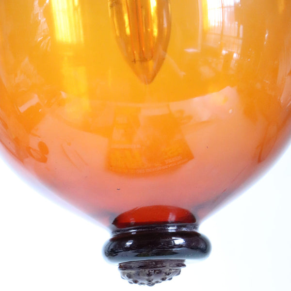 Belgian Val St. Lambert Amber Glass One-Light Hall Lantern