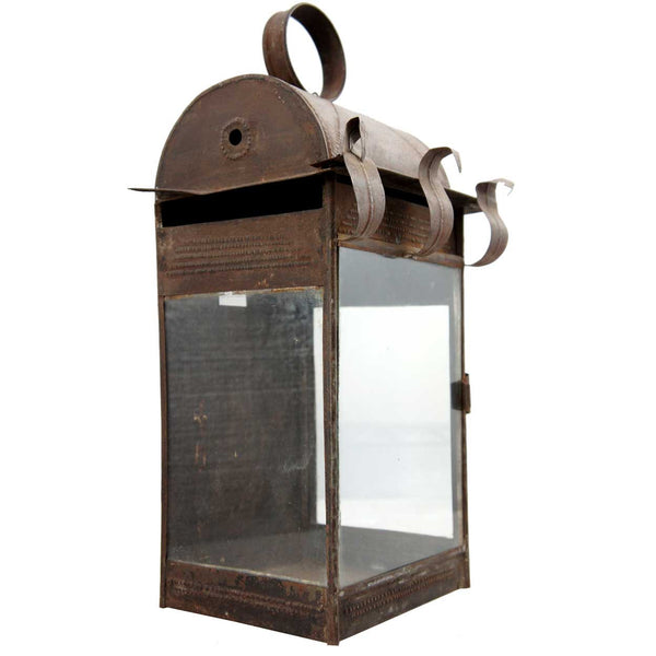 Anglo Indian Toleware and Glass Portable Lantern