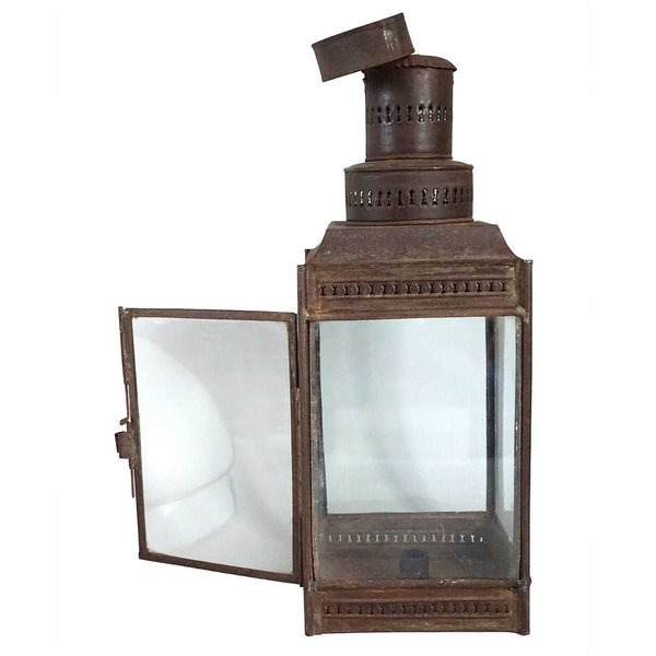 Anglo Indian Toleware and Glass Candle Lantern