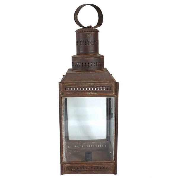 Anglo Indian Toleware and Glass Candle Lantern