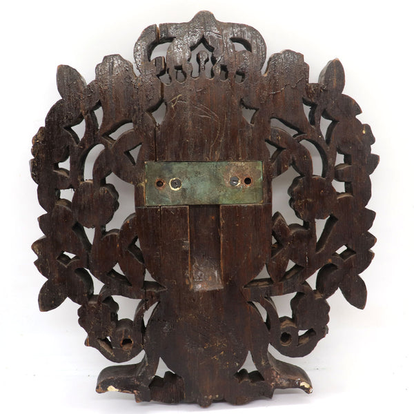 Indo-Portuguese Goan Teak, Brass and Mirrored One-Arm Candle Wall Sconce