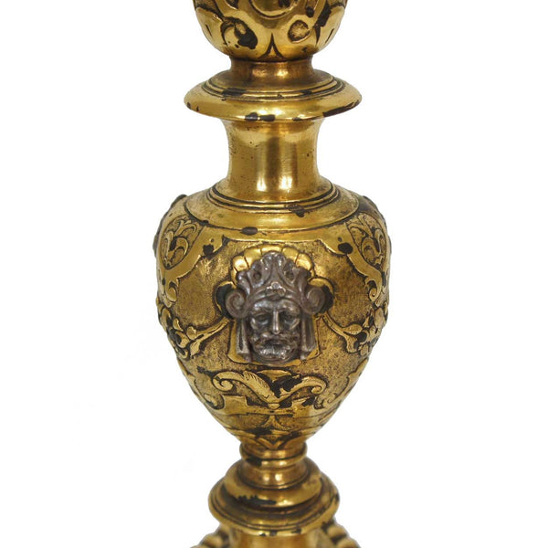 American Edward F. Caldwell Silver and Gilt Bronze Three-Light Table Lamp