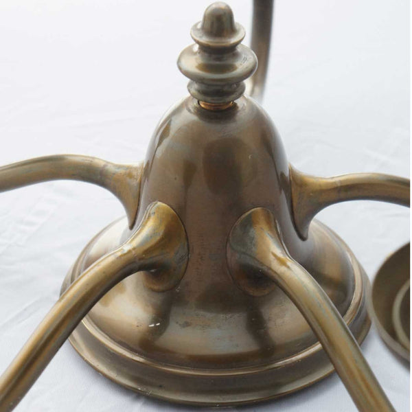 American Art Nouveau Brass Five-Arm Ceiling Flush Mount Chandelier Light Fixture