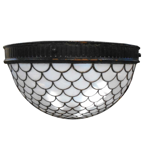 American Leaded Opalescent Glass Hanging Pendant Four-Light Fixture