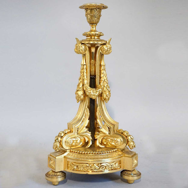 Swedish Gustavian Style Fire Gilt Bronze Table Lamp Base
