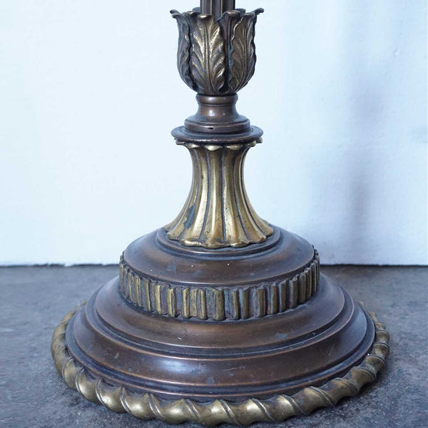 Vintage American Bronze Integrated Table One-Light Floor Lamp