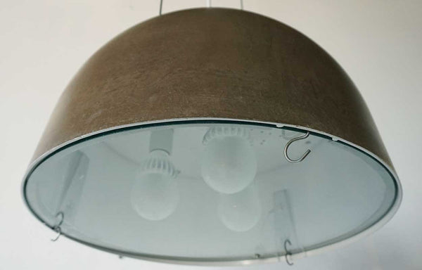 Vintage Danish Dome Industrial Street Light Philips Copenhagen Model Patinated Fiberglass