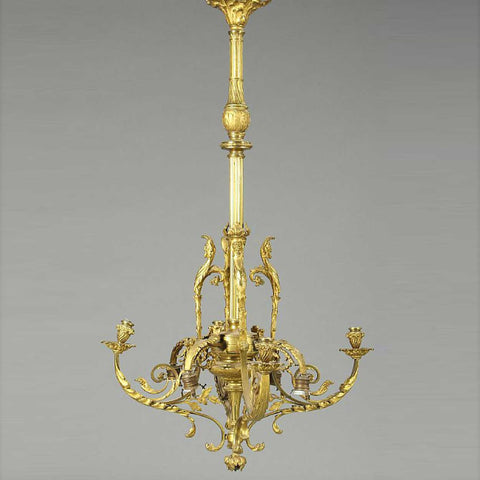 French Louis XVI Revival Gilt Bronze Eight-Light Chandelier