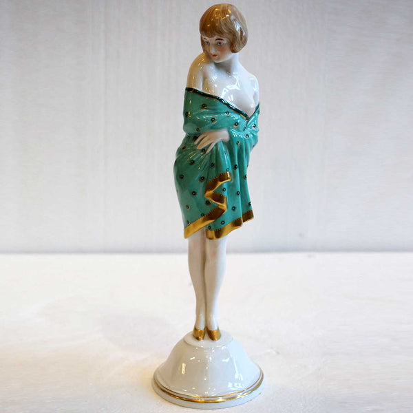 Bohemian Fischer Mieg Pirkenhammer Art Deco Porcelain Nude Girl Figurine