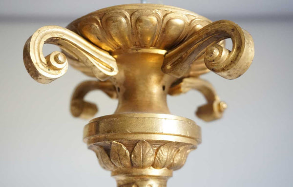 Small French Etruscan Revival Gilt Bronze Five-Light Chandelier