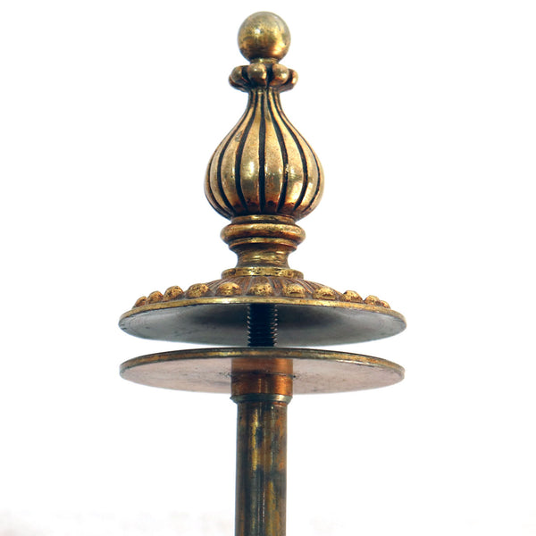 French Louis XVI Revival Cast Gilt Bronze and Marble Base Three-Light Floor Lamp