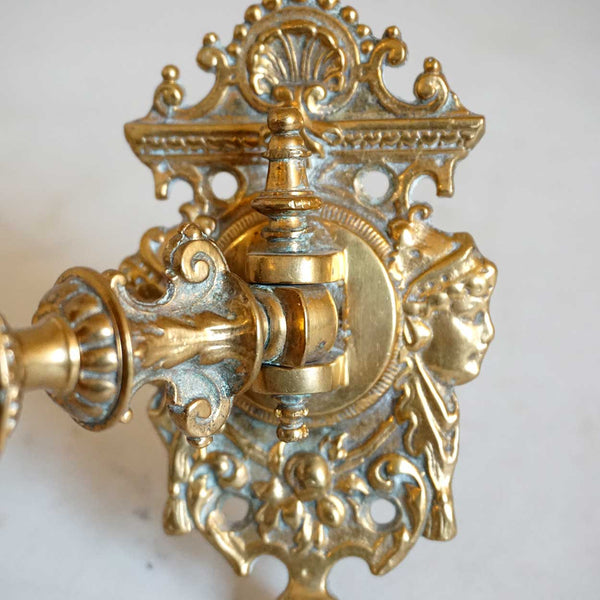 Pair of Small French Gilt Bronze Swing-Arm One-Light Wall Sconces