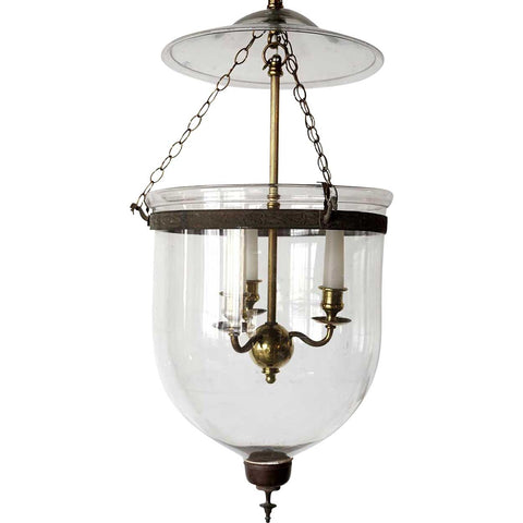 English Regency Style Glass 3-Light Hall Lantern