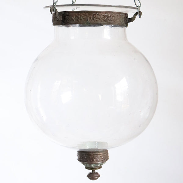 Small Belgian Export Glass Globe Hall Candle Lantern