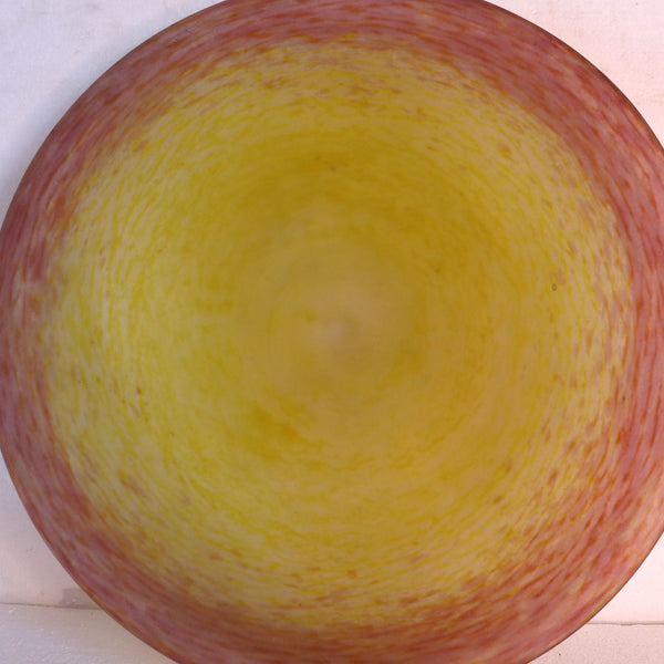 Large French Art Deco Schneider Satin Glass Bowl Pendant Light Shade