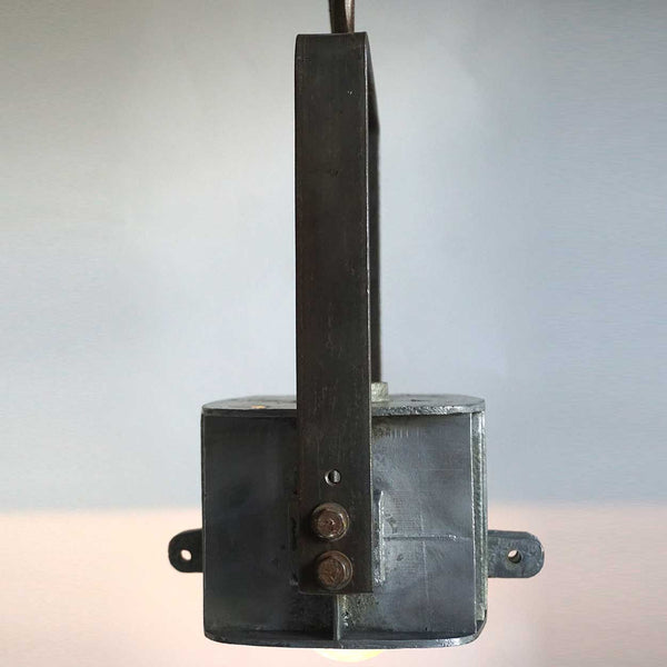 Vintage Industrial Aluminum One-Light Hanging Pendant Light