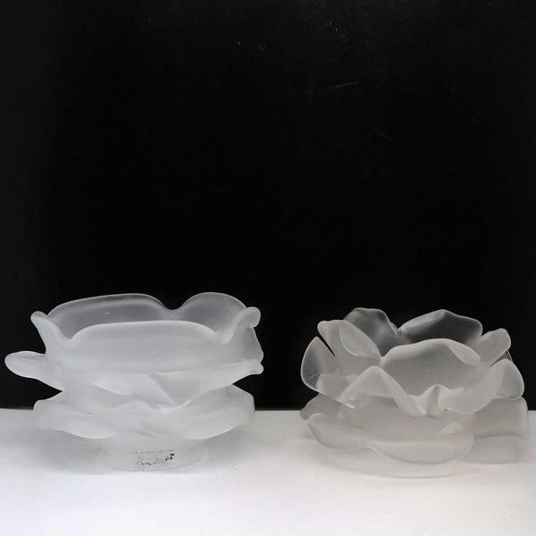 Collection of Five Continental White Satin Glass Floral-Form Lamp Shades