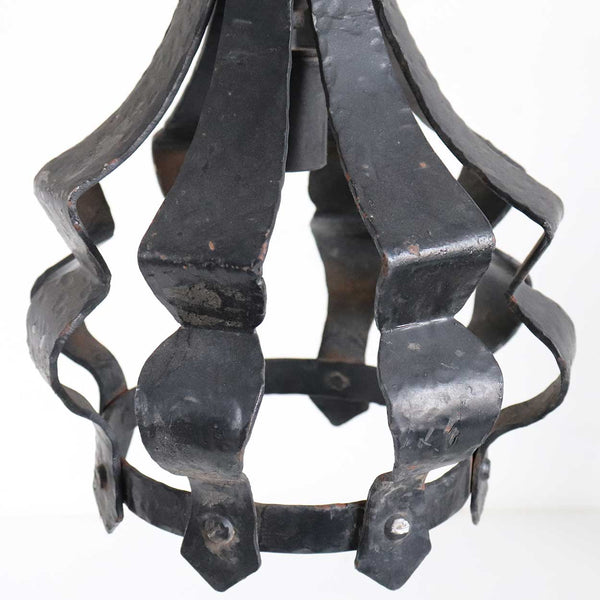 American Medieval Style Painted Wrought Iron One-Light Pendant Hanging Ceiling Fixture