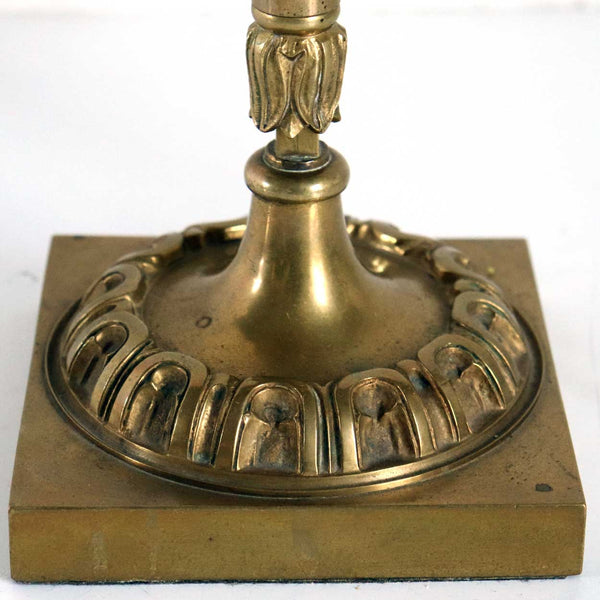 French Gothic Revival Brass Argand One-Arm Table Lamp
