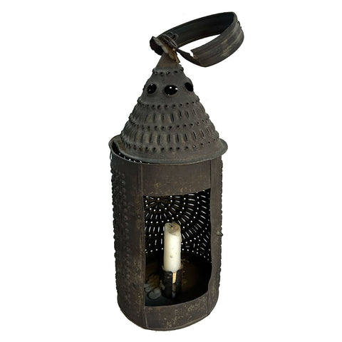 American Primitive Black Punched Sheet Metal One-Light Lantern