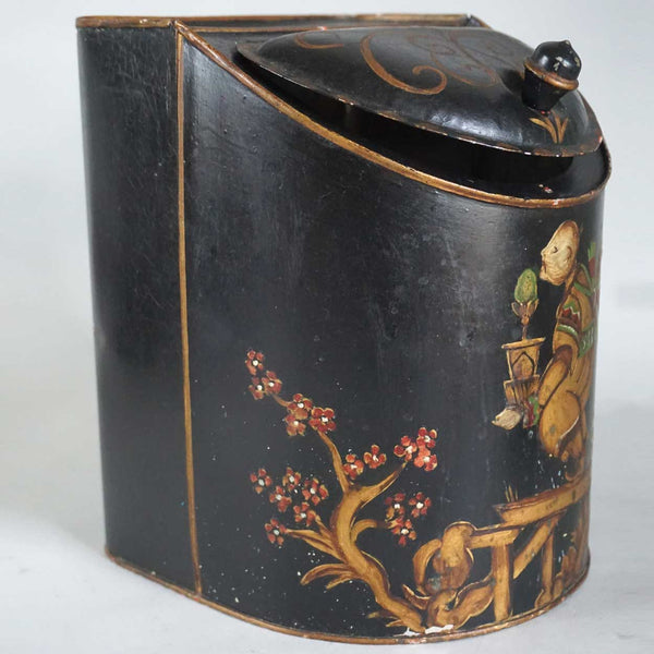 American Painted Toleware General Store Chinese Tea Canister Tin