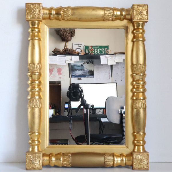 Small American Empire Classical Giltwood Wall Mirror
